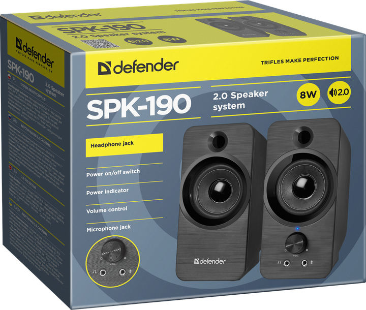 Акустика Defender 2.0 SPK 190 USB 8W Black (65190) (6514099) - зображення 3