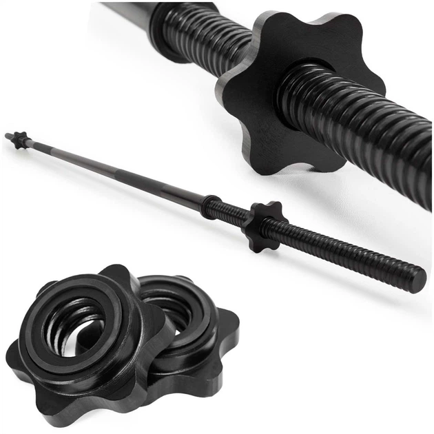 Гриф Actiget прямий різьбовий чорний 180 см штанга та затискачі 25 мм ACT0011 (5908455308144) - зображення 3