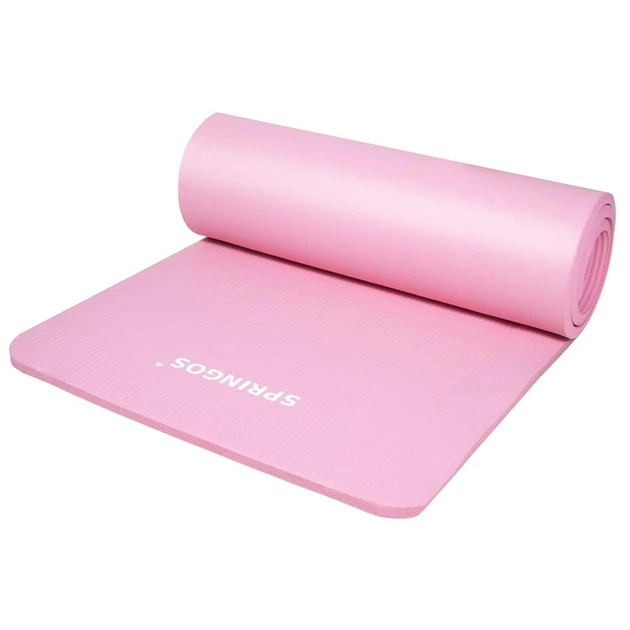 Килимок для вправ Springos Товстий Рожевий YG0040 (5907719408477) - зображення 6