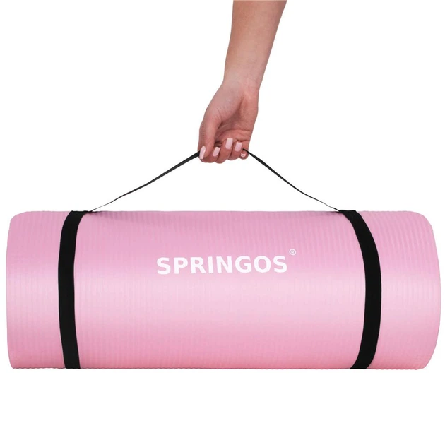 Килимок для вправ Springos Товстий Рожевий YG0040 (5907719408477) - зображення 9