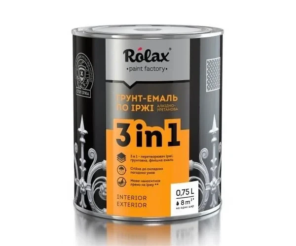 Грунт-эмаль 3в1 по ржавчине Rolax No 407 красная матовый 0.75 л - Фото 1 Грунт-эмаль 3в1 по ржавчине Rolax No 407 красная матовый 0.75 л - изображение 1