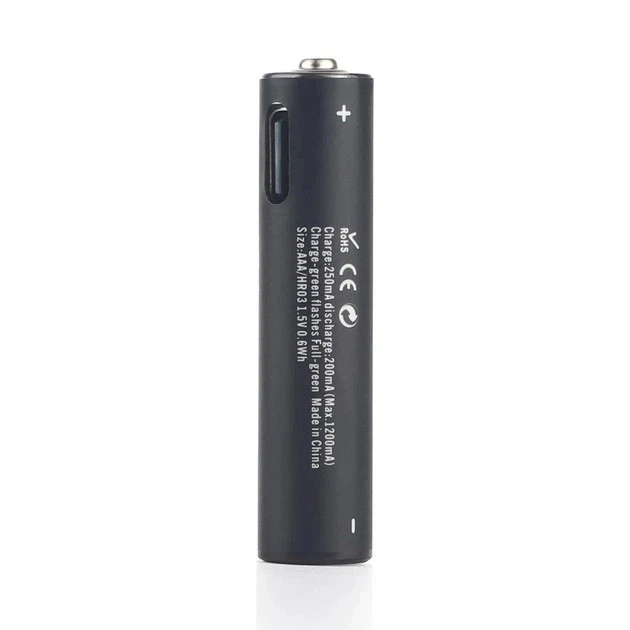 Аккумулятор AAA Soshine 1.5V 400 mAh 600 mWh с Type-C зарядкой / Батарейка аккумуляторная - изображение 3