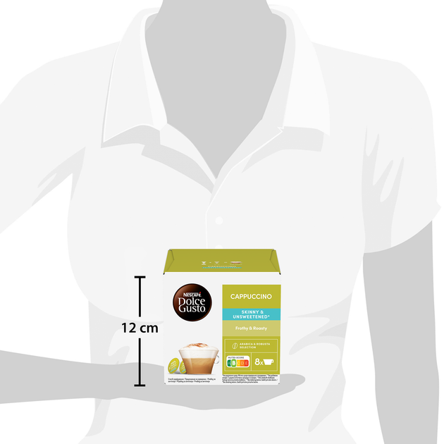 Напиток кофейный NESCAFE Dolce Gusto Cappuccino Skinny & Unsweetend 16 капсул 161.6 г (8445292252089) - изображение 8