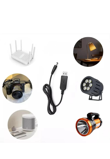 Набір кабелів живлення для Wi-Fi роутера USB-DC 5,5х2,5 мм 5-12V від Power Bank 2 шт. - зображення 6