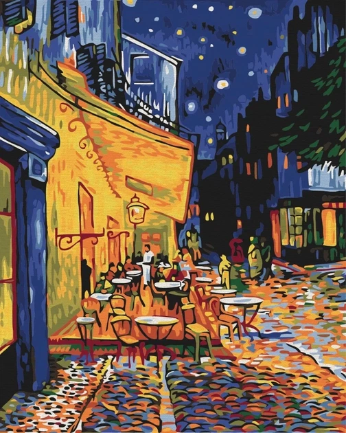 Картина за номерами Нічне кафе в Арлі. Ван Гог 40x50 Brushme (BS51338) - Фото 1 Картина за номерами Нічне кафе в Арлі. Ван Гог 40x50 Brushme (BS51338) - изображение 1