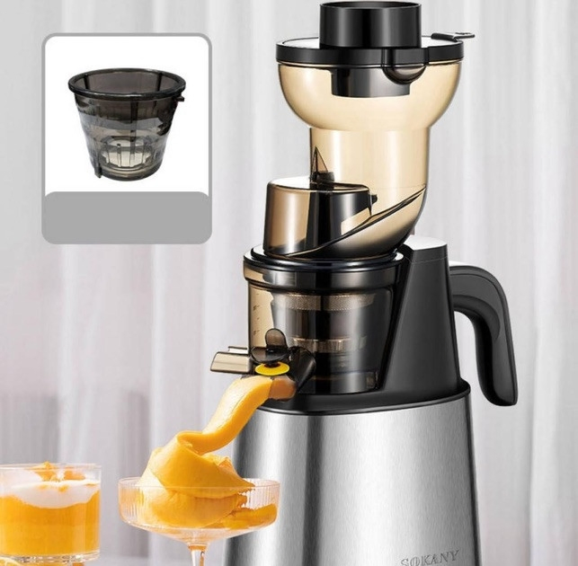 Соковыжималка шнековая электрическая 800Вт с чашами пресс для отжима сока овощей фруктов кухня SOKANY - изображение 3