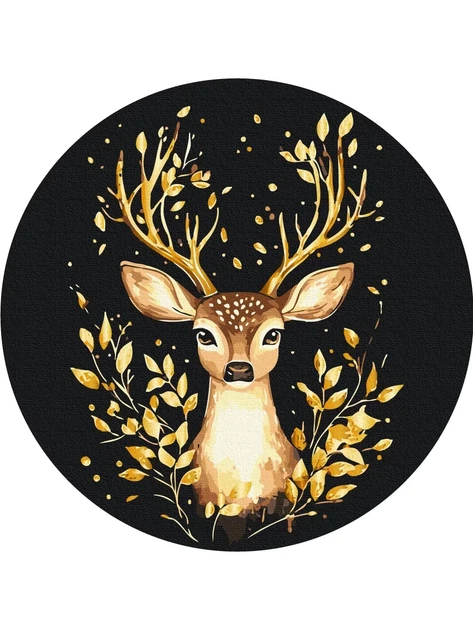 Картина за номерами кругла Олень (Розмір M) 30x30 Brushme (RCB00113M) - Фото 1 Картина за номерами кругла Олень (Розмір M) 30x30 Brushme (RCB00113M) - изображение 1