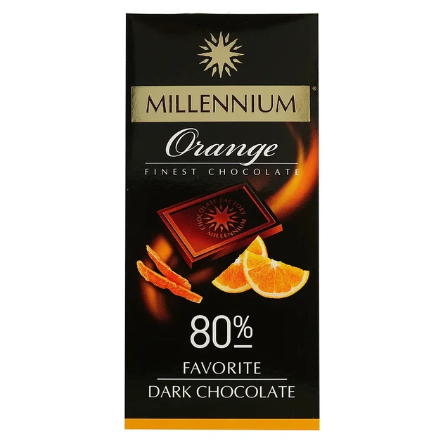 Шоколад чорний Millennium Favorite Orange 80% 100 г - Фото 1 Шоколад чорний Millennium Favorite Orange 80% 100 г - изображение 1