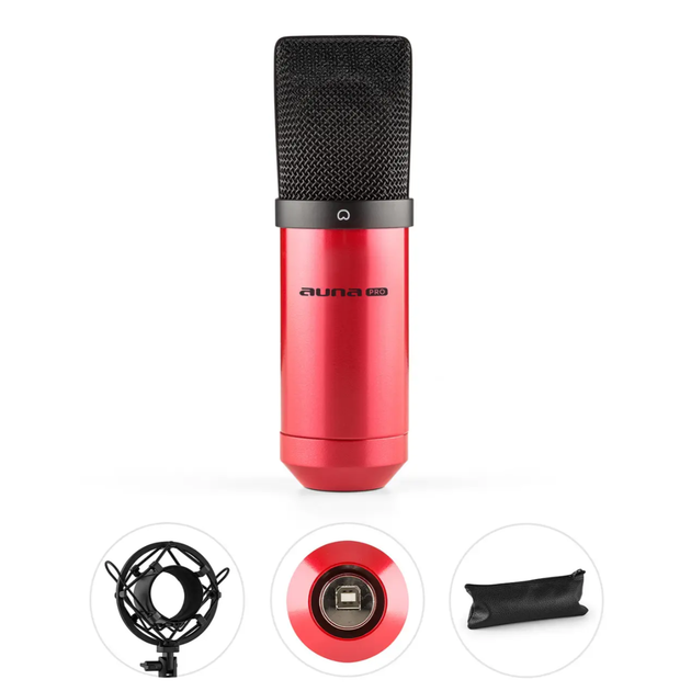 Мікрофон конденсаторний Auna MIC-900RD, USB-мікрофон для стрімінгу, підкастів - зображення 3