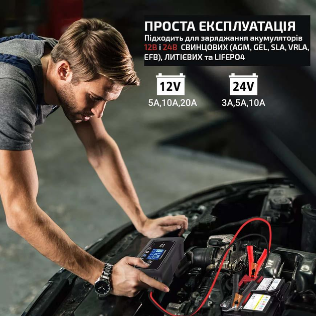 Автоматическое зарядное устройство HTRC P20 12V - 20A / 24V -10A для кислотных, AGM, GEL, LiFePO4 аккумуляторов - изображение 7
