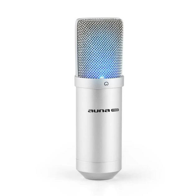 Мікрофон конденсаторний Auna MIC-900S-LED, USB-мікрофон для стрімінгу, підкастів - зображення 2