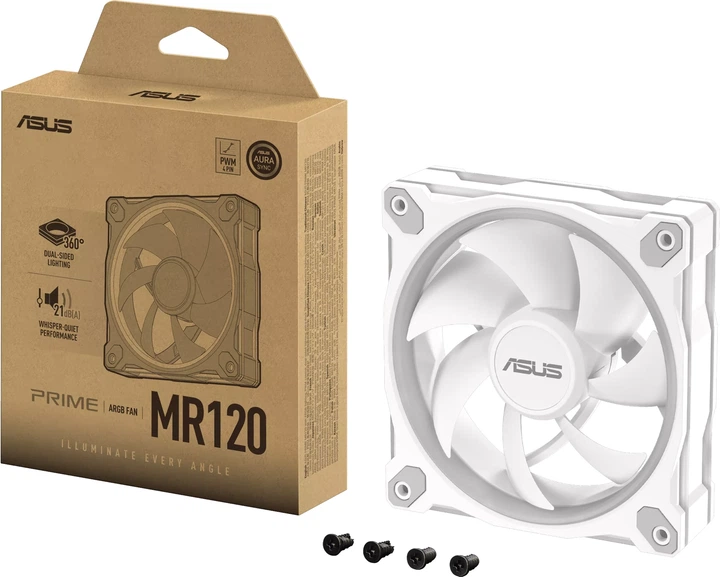 Wentylator ASUS Prime MR120 ARGB Fan - Single Pack White (4711636044080) - obraz 2