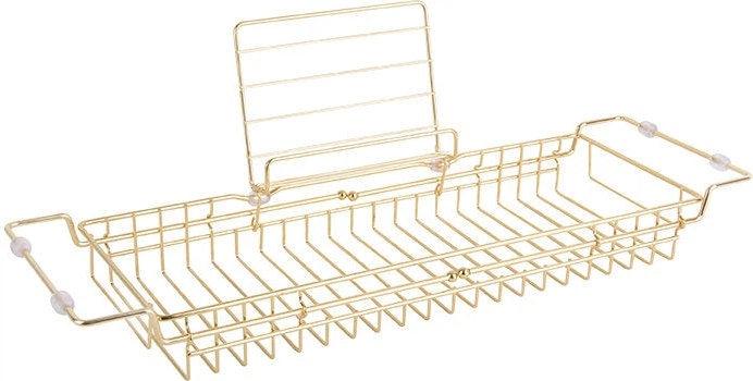 Półka na wannę Present Time Caddy metalowa 18 x 20 x 61 cm Złota (8714302668029) - obraz 2