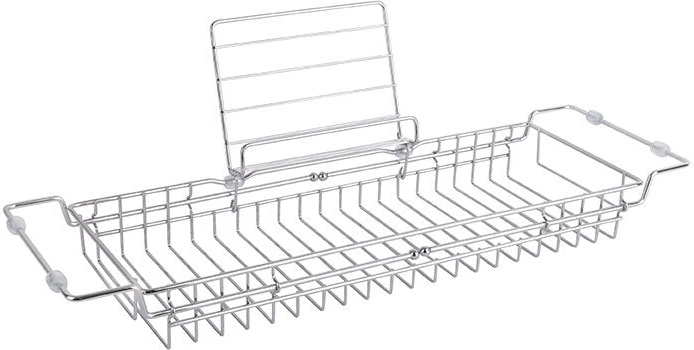 Półka na wannę Present Time Caddy metalowa 18 x 20 x 61 cm Srebrna (8714302668005) - obraz 2