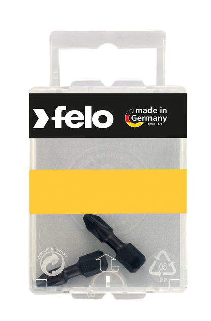 Бита FELO IMPACT PH2х25 мм; шестигранный хвостовик 1/4"; форма C 6,3; блистер 2 шт (02202241) - Фото 1 Бита FELO IMPACT PH2х25 мм; шестигранный хвостовик 1/4"; форма C 6,3; блистер 2 шт (02202241) - изображение 1