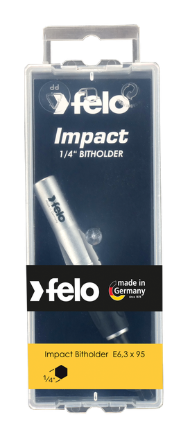 Держатель бит магнитный FELO IMPACT 1/4"х95 мм; форма E 6,3; стопорное кольцо; под ударные инструменты; - Фото 1 Держатель бит магнитный FELO IMPACT 1/4"х95 мм; форма E 6,3; стопорное кольцо; под ударные инструменты; - изображение 1