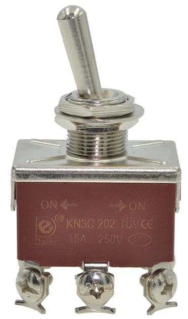 Кнопка перемикач Daier KN(3)C-202 для інструментів (ON-ON, 6 pin, 15A, 250VAC). Артикул: кн1391 - зображення 2