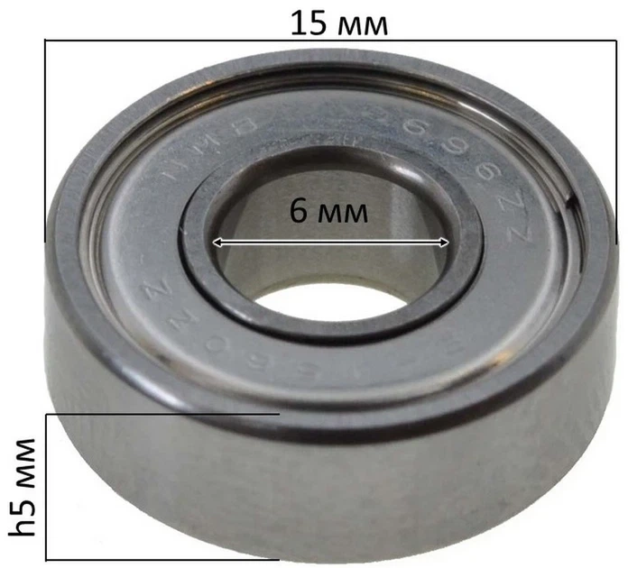 Підшипник Makita 696ZZ (6 15 5 мм) (під1184) - зображення 4