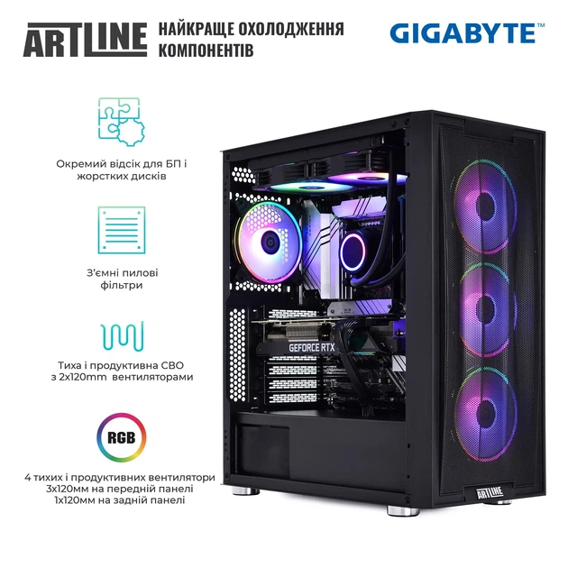 Компьютер ARTLINE Gaming X87 (X87v49) - Фото 2 Компьютер ARTLINE Gaming X87 (X87v49) - изображение 2