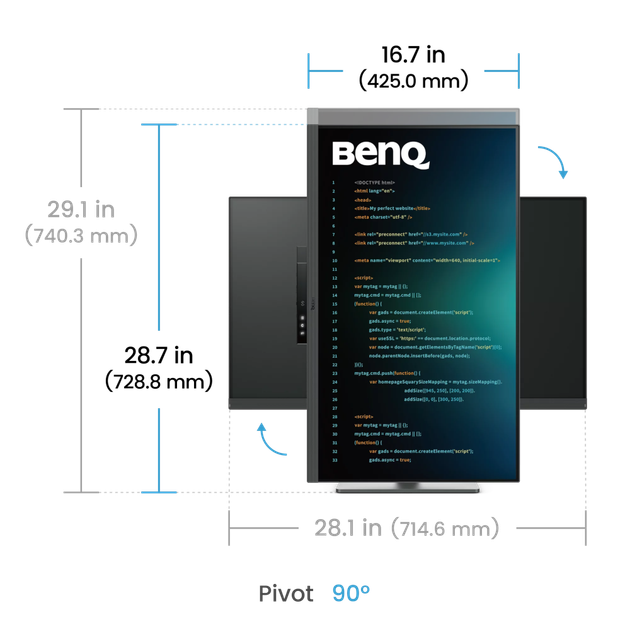 31.5" 16:9 IPS РК монітор, 3840х2160, 60 Гц, 5 мс (GtG), 98% P3, HDR, KVM свіч, 2xHDMI 2.0/1xDP 1.4/ RD320U Metallic Grey BENQ (9H.LMSLA.TBE) - изображение 14