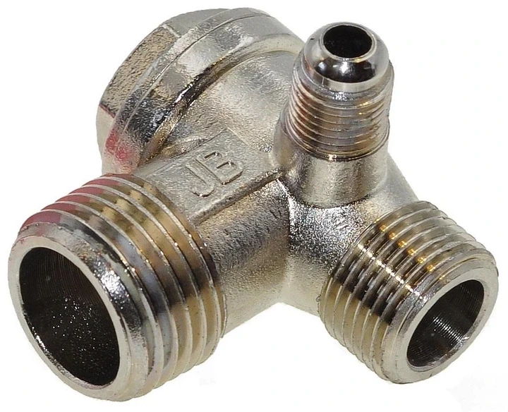 JB. Обратный клапан компрессора, резьба 1/2×3/8×М10, хром, качество (комп211) - Фото 2 JB. Обратный клапан компрессора, резьба 1/2×3/8×М10, хром, качество (комп211) - изображение 2