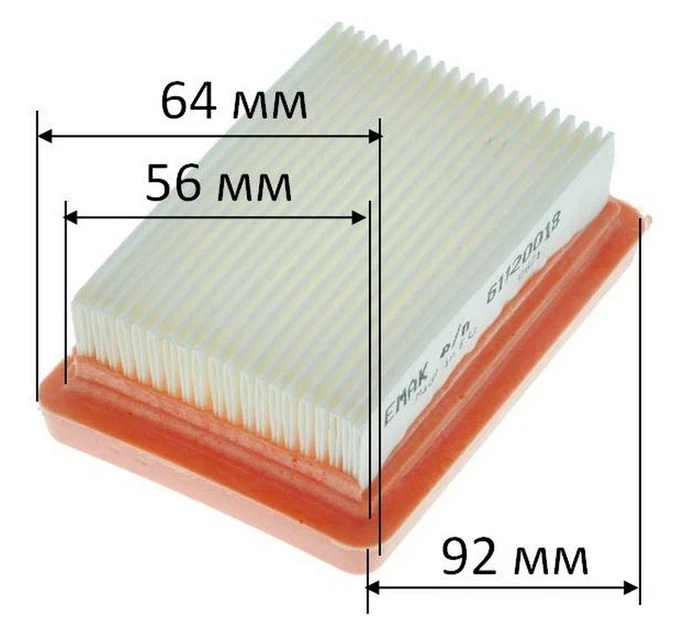 Воздушный фильтр для триммера Oleo-Mac 746/753/755, 61120018R (фил149) - изображение 5