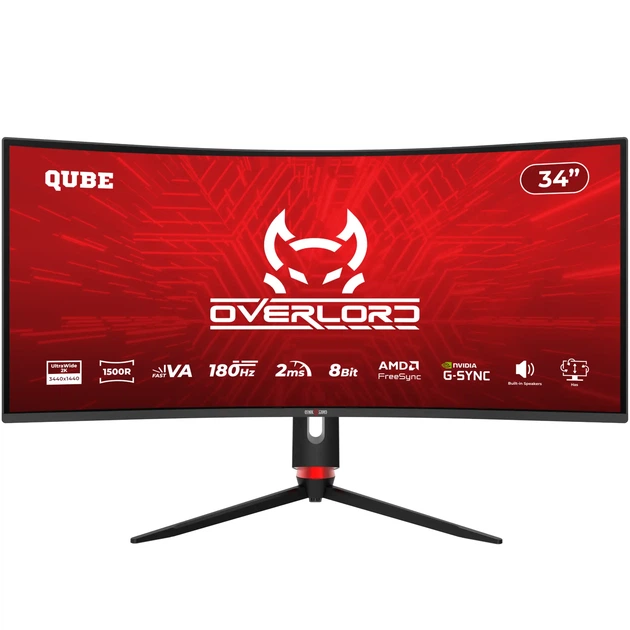 Монітор 34" Qube Overlord C34UQ180H - Фото 1 Монітор 34" Qube Overlord C34UQ180H - зображення 1