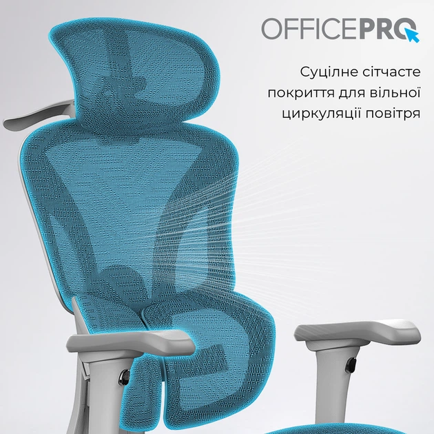 Крісло офісне OfficePro OC950G Grey - изображение 10