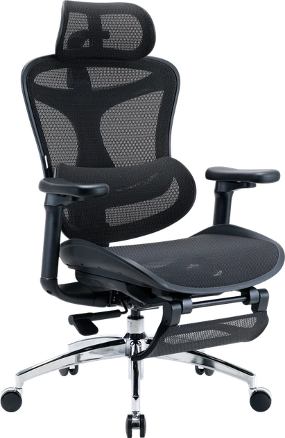 Крісло офісне з підставкою для ніг Sihoo DORO C300L Mesh Black with footrest - зображення 3