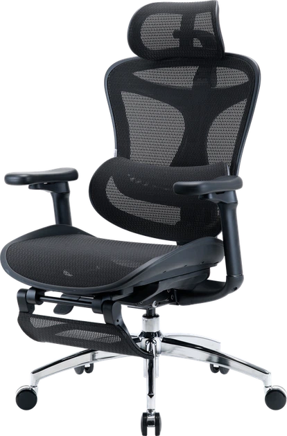 Крісло офісне з підставкою для ніг Sihoo DORO C300L Mesh Black with footrest - зображення 4