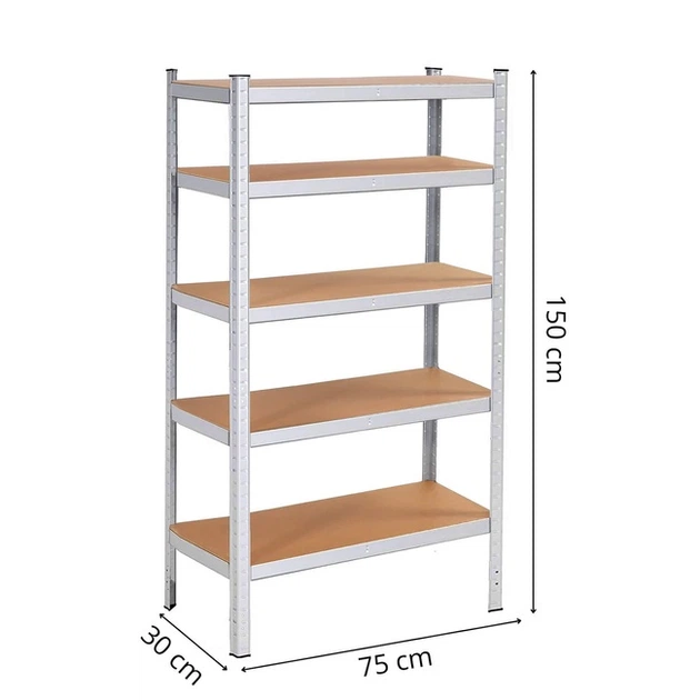 Стелаж металевий Springos HA5260 з 5 полицями до гаража підвалу 150 x 75 x 30 см (5907719476292) - зображення 9