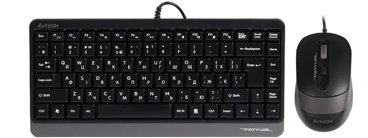 Комплект клавиатура и мышь A4Tech Fstyler F1110 проводной USB Grey (F1110 Grey) - изображение 2