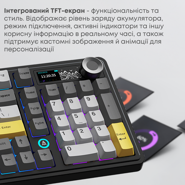 Клавиатура AJAZZ AK980 V2 Gift Switch V2 Black/Grey/Yellow (AK980-V2-G-BGY) - изображение 11