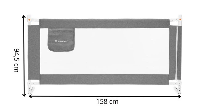 Barierka ochronna na łóżko Springos HA7527 szara 160 cm (5908455305518) - obraz 5