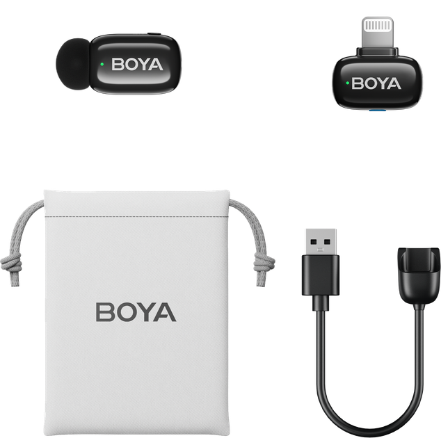 Бездротовий петличний мікрофон BOYA mini-16 Lightning Black - зображення 2