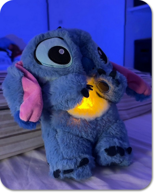 Интерактивная мягкая игрушка «Веселый Стич» с дыханием и подвижными ушками 23 см, синий - изображение 3