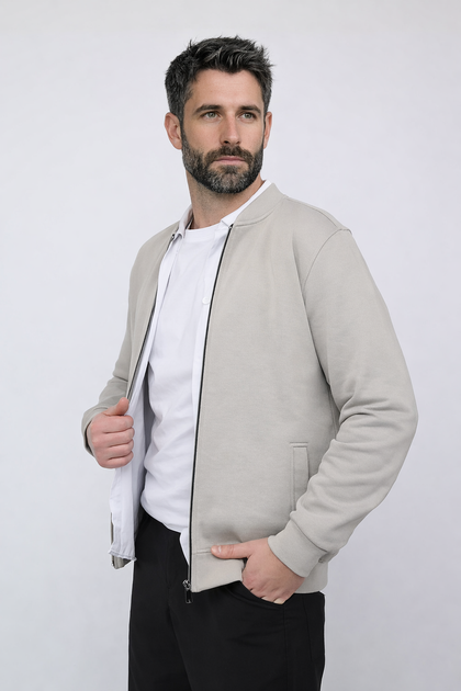 Кофта на блискавці чоловіча M колір сірий YUKI ЦБ-00290890 - Фото 3 Кофта на блискавці чоловіча M колір сірий YUKI ЦБ-00290890 - зображення 3