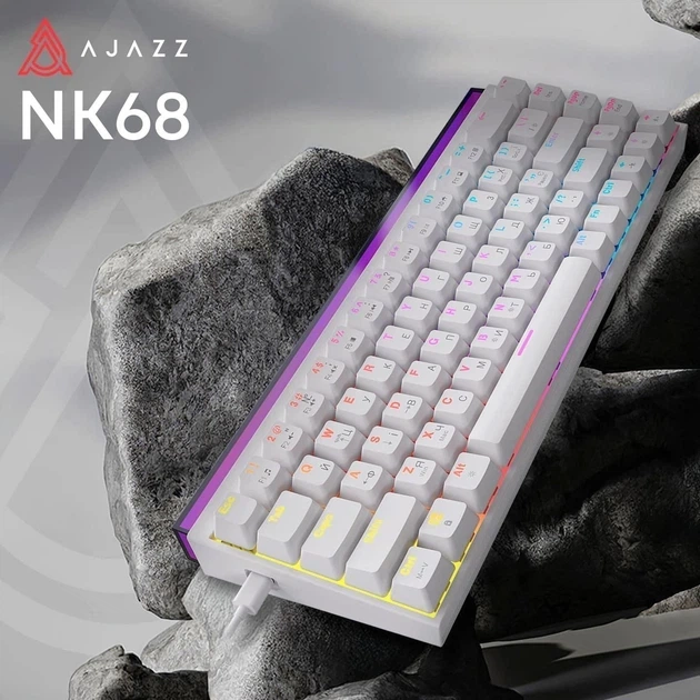 Клавіатура ігрова Ajazz NK68 Red Switch White/Біла - изображение 13