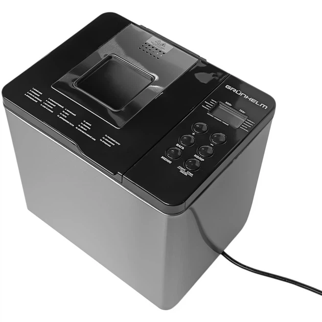 Хлібопічка Grunhelm GBM750 Stainless steel/black UA - изображение 2