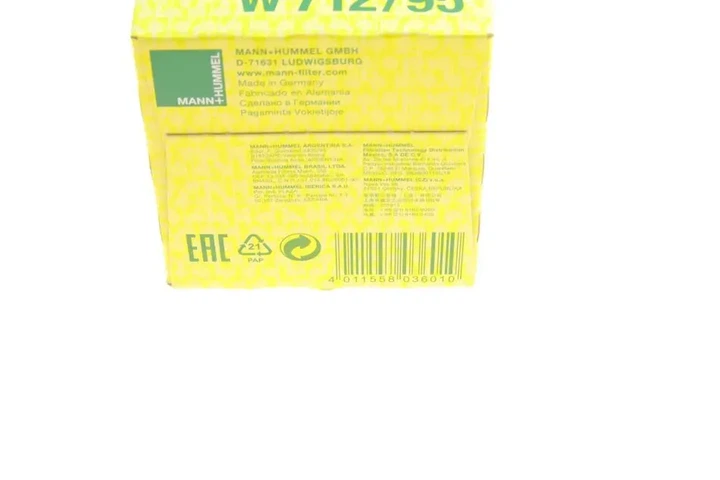 Фільтр масляний VW Caddy IV/Golf VI/VII/Seat Leon 1.0-1.6TSI 10- MANN-FILTER W 712/95 - изображение 5