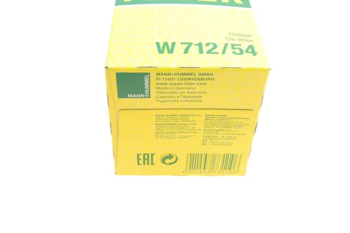 Фільтр масляний Skoda Octavia/Fabia/Seat Arosa 1.4/1.6 97-05 MANN-FILTER W 712/54 - изображение 5
