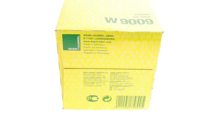 Фільтр масляний Citroen Jumper/Peugeot Boxer 3.0HDi/Fiat Ducato 3.0JTD 06- MANN-FILTER W9009 - Фото 5 Фільтр масляний Citroen Jumper/Peugeot Boxer 3.0HDi/Fiat Ducato 3.0JTD 06- MANN-FILTER W9009 - изображение 5
