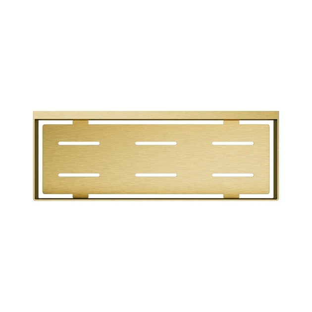 Поличка настінна одноярусна нержавіюча сталь 30x5 см Omnires brushed gold (00140458) - зображення 2