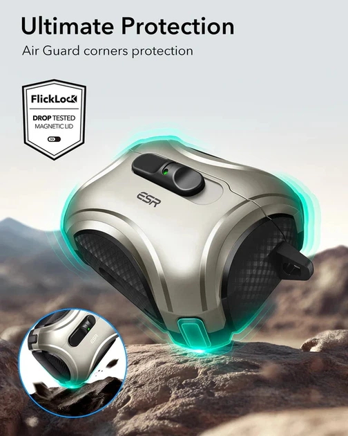 Чехол ESR Cyber Flicklock для Apple AirPods Pro 3 Titanium (1C02200202) - изображение 6