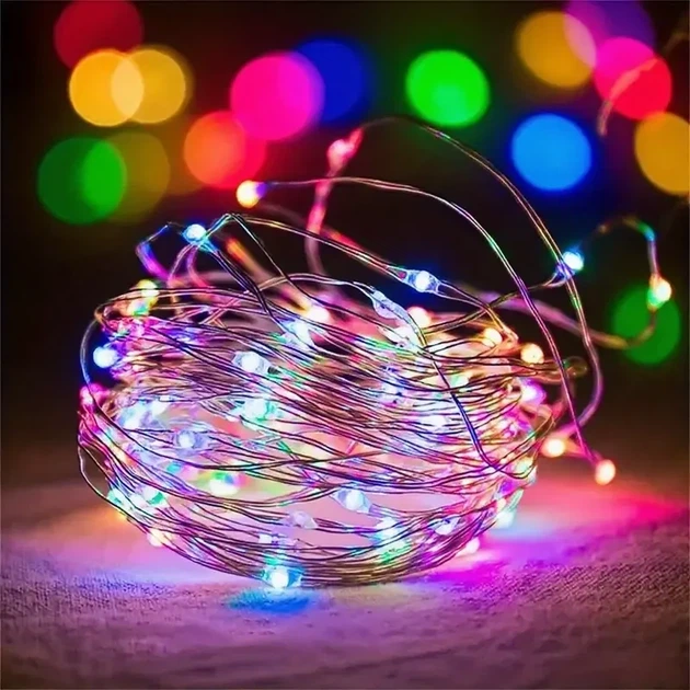 LED гірлянда RGB Fairy Light String 20 метрів 200 LED 3АА для декору - Фото 2 LED гірлянда RGB Fairy Light String 20 метрів 200 LED 3АА для декору - зображення 2