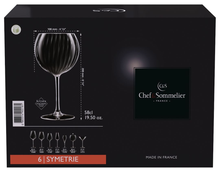 Келих Chef & Sommelier SYMETRIE 580 мл (6 шт) - Фото 6 Келих Chef & Sommelier SYMETRIE 580 мл (6 шт) - зображення 6