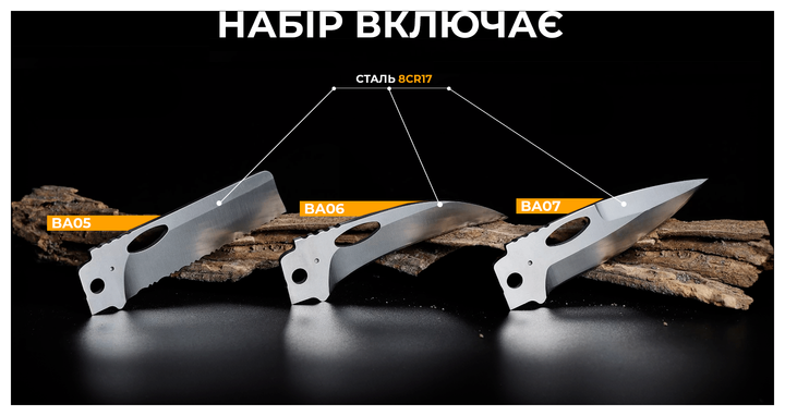 Набір змінних клінків Roxon (BA05; BA06; BA07) 3in1 для S501U, S502U, S802 (FNR_BA050607) - зображення 5
