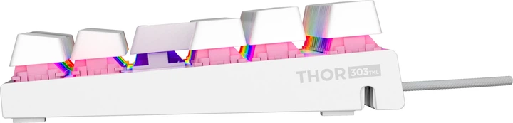Клавіатура дротова Genesis Thor 303 TKL RGB Outemu Peach Silent White (NKG-2063) - зображення 4