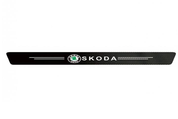 Захисна плівка накладка на, бампер для Skoda зелена Карбон-наклейка світловідбивні написи - зображення 2