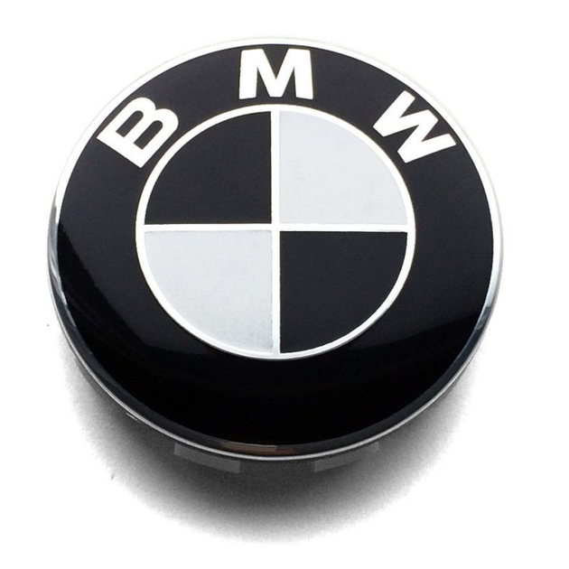 Ковпачок на диски BMW БМВ 56 мм 53 мм 36136850834 6850834 BMW-011 чорно-біла - зображення 2